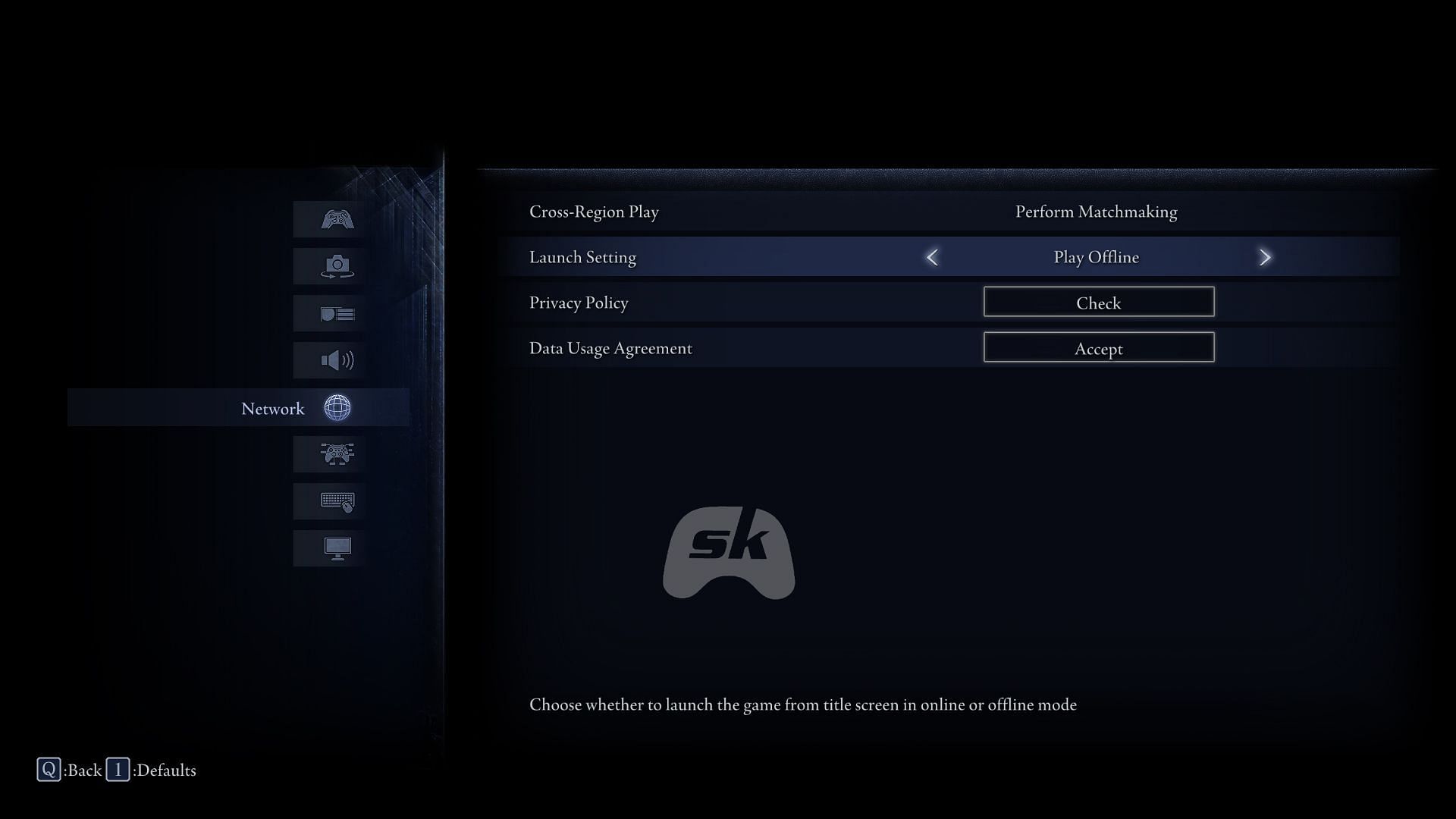 Change the Launch Setting to Play Offline (Image via Sportskeeda Gaming || FromSoftware)